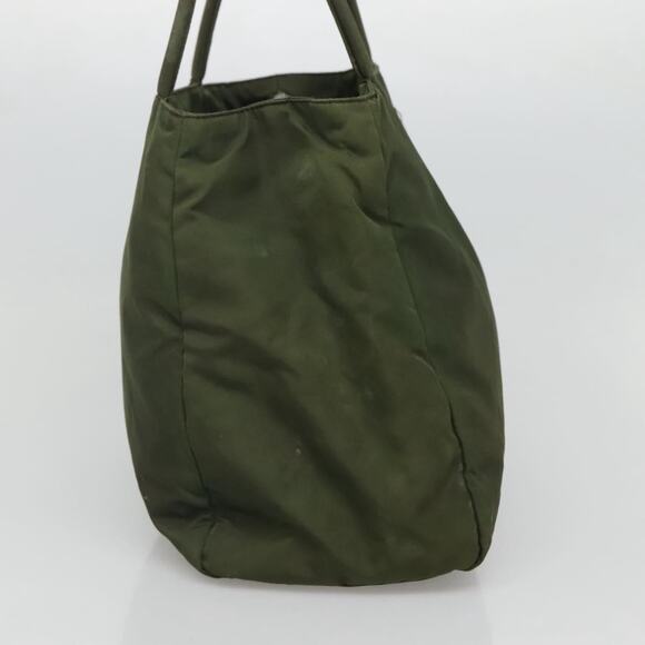 PRADA Hand Bag Nylon Khaki Silver - Picture 4 of 13
